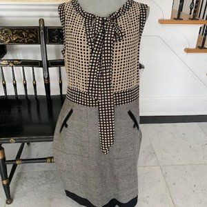 Tory Burch Sleeveless Wool Sheath with Silk Bodice